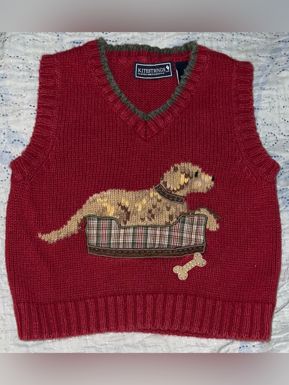 Vintage 90s Golden Retriever Sweater Vest